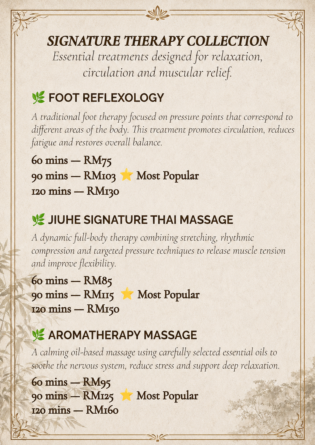 Menu page